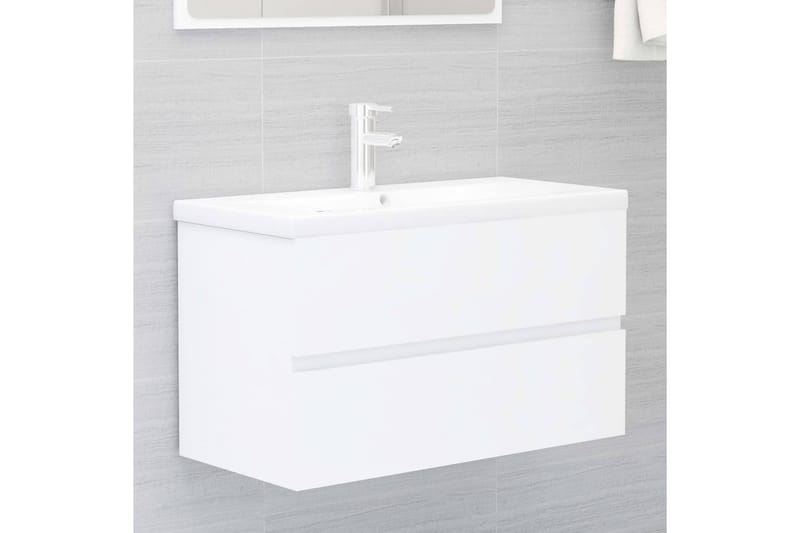 Servantskap hvit 80x38,5x45 cm sponplate - Hvit - Hus & oppussing - Kjøkken & bad - Baderom - Baderomsmøbler & baderomsinnredning - Servantskap & kommode