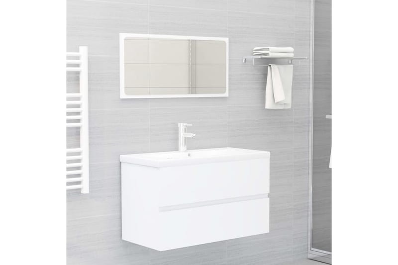 Servantskap hvit 80x38,5x45 cm sponplate - Hvit - Hus & oppussing - Kjøkken & bad - Baderom - Baderomsmøbler & baderomsinnredning - Servantskap & kommode