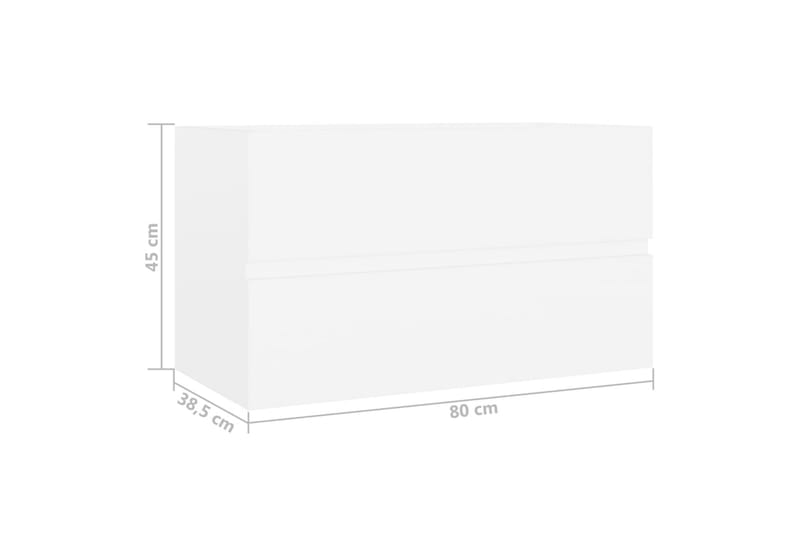 Servantskap hvit 80x38,5x45 cm sponplate - Hvit - Hus & oppussing - Kjøkken & bad - Baderom - Baderomsmøbler & baderomsinnredning - Servantskap & kommode