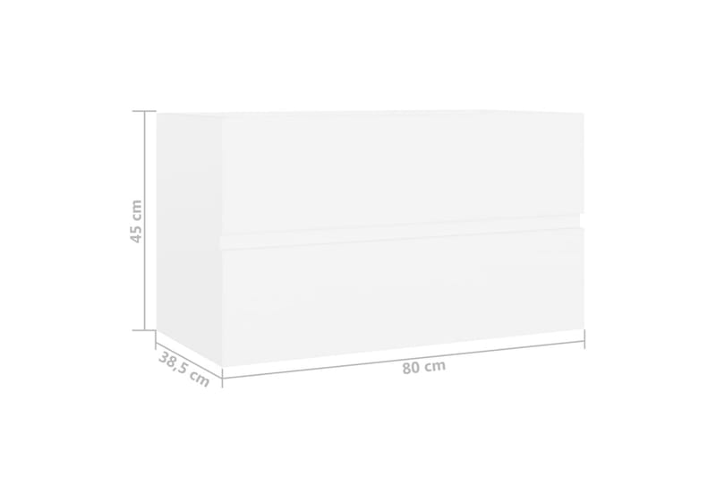 Servantskap hvit 80x38,5x45 cm sponplate - Hvit - Servantskap & kommode