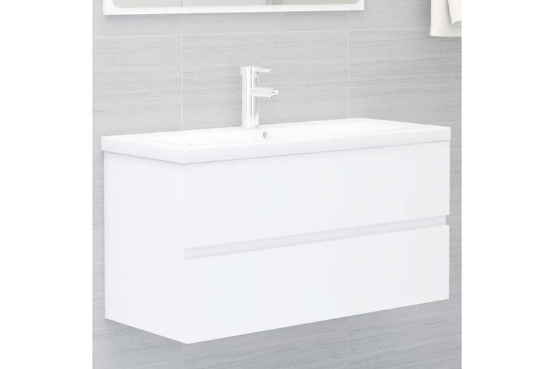 Servantskap hvit 90x38,5x45 cm sponplate - Hvit - Hus & oppussing - Kjøkken & bad - Baderom - Baderomsmøbler & baderomsinnredning - Servantskap & kommode