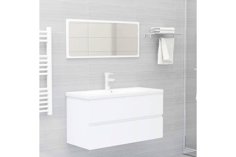 Servantskap hvit 90x38,5x45 cm sponplate - Hvit - Hus & oppussing - Kjøkken & bad - Baderom - Baderomsmøbler & baderomsinnredning - Servantskap & kommode