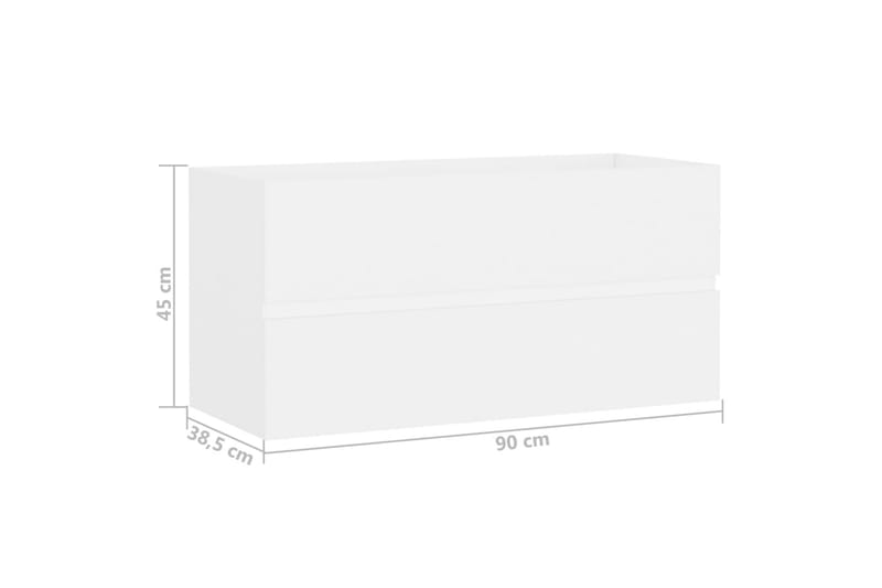 Servantskap hvit 90x38,5x45 cm sponplate - Hvit - Hus & oppussing - Kjøkken & bad - Baderom - Baderomsmøbler & baderomsinnredning - Servantskap & kommode