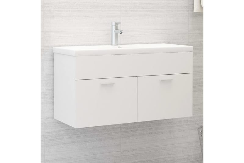 Servantskap hvit 90x38,5x46 cm sponplate - Hvit - Hus & oppussing - Kjøkken & bad - Baderom - Baderomsmøbler & baderomsinnredning - Servantskap & kommode