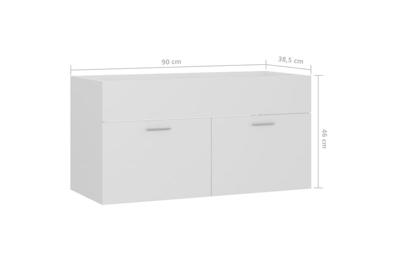 Servantskap hvit 90x38,5x46 cm sponplate - Hvit - Hus & oppussing - Kjøkken & bad - Baderom - Baderomsmøbler & baderomsinnredning - Servantskap & kommode