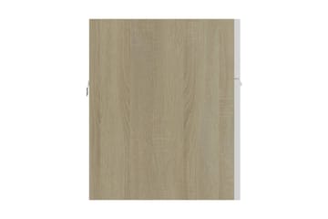 Servantskap hvit og sonoma eik 90x38,5x46 cm sponplate - Beige - Hus & oppussing - Kjøkken & bad - Baderom - Baderomsmøbler & baderomsinnredning - Servantskap & kommode