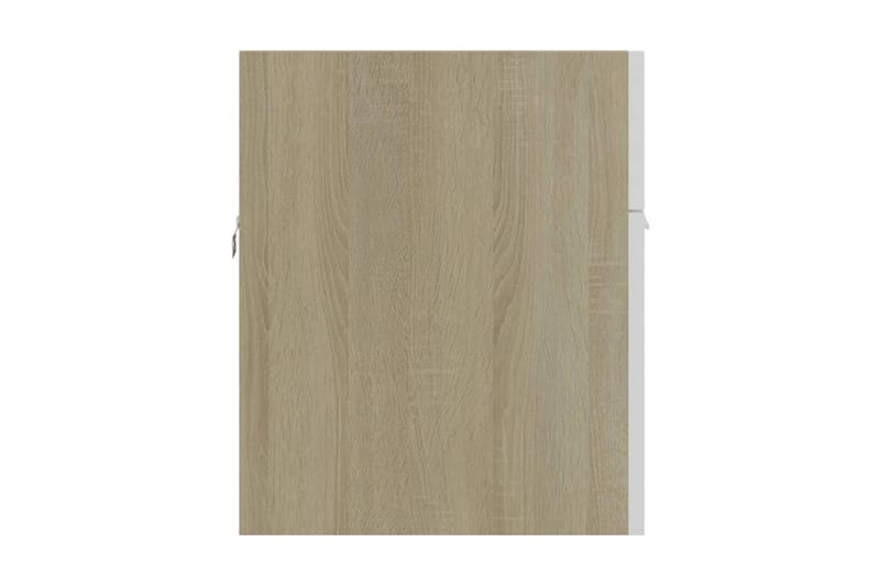 Servantskap hvit og sonoma eik 90x38,5x46 cm sponplate - Beige - Servantskap & kommode