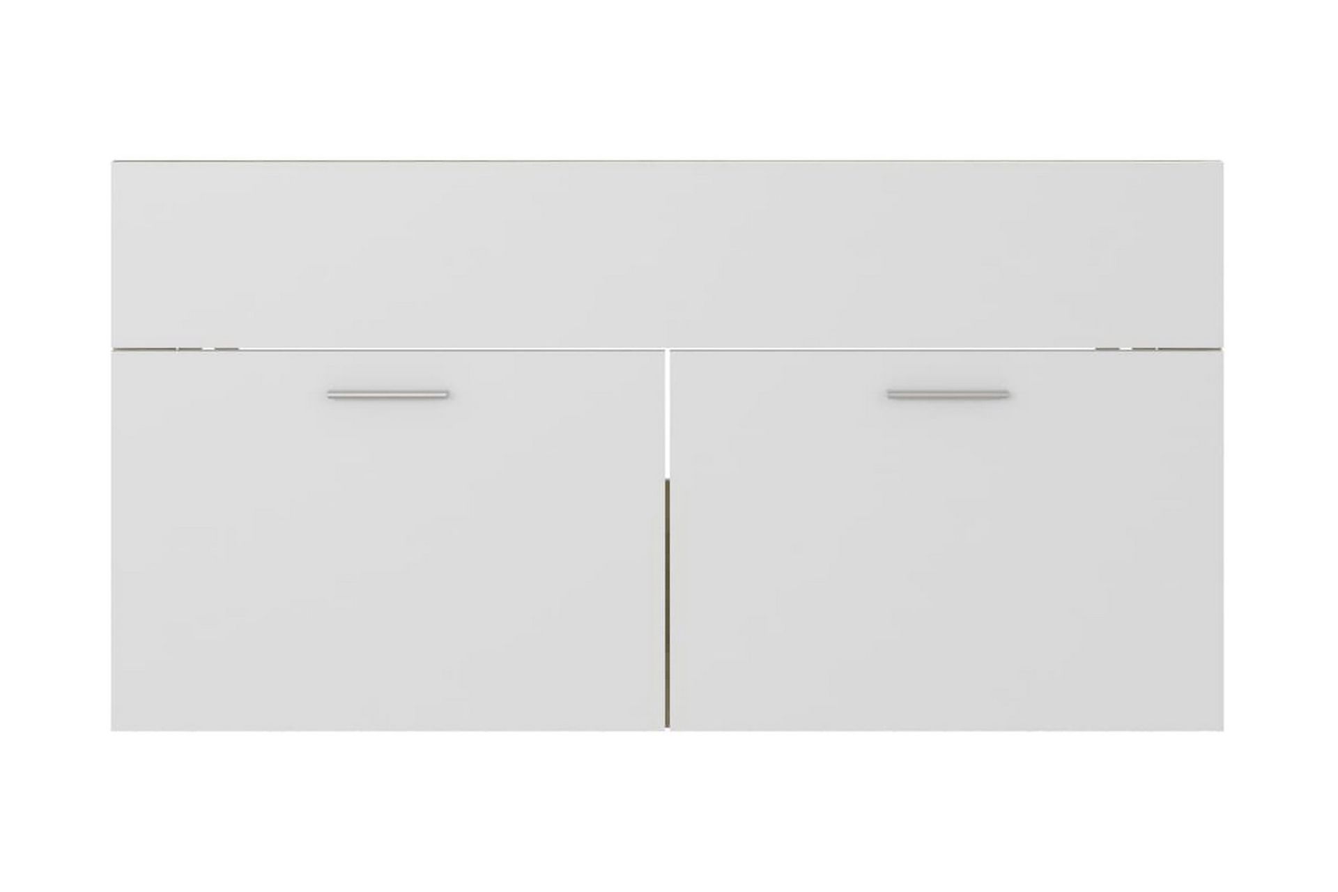Servantskap hvit og sonoma eik 90x38,5x46 cm sponplate - Beige - Hus & oppussing - Kjøkken & bad - Baderom - Baderomsmøbler & baderomsinnredning - Servantskap & kommode
