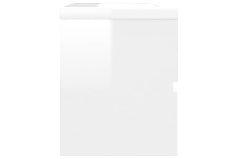 Servantskap med innebygd vask høyglans hvit sponplate - Hvit - Servantskap & kommode