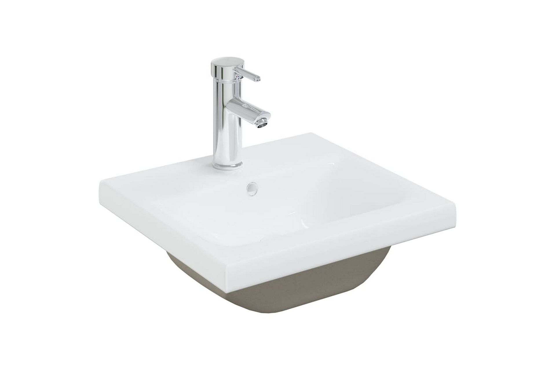 Servantskap med innebygd vask hvit og sonoma eik sponplate - Beige - Hus & oppussing - Kjøkken & bad - Baderom - Baderomsmøbler & baderomsinnredning - Servantskap & kommode
