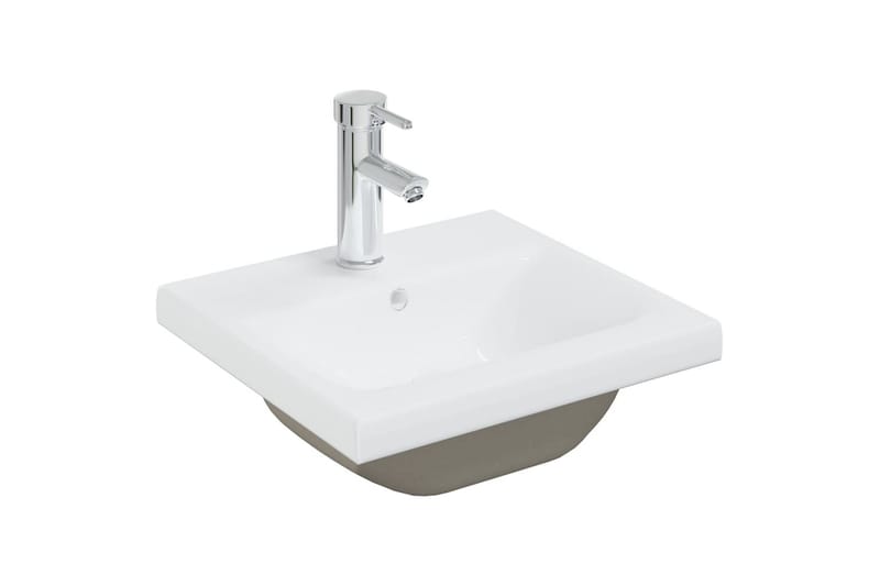 Servantskap med innebygd vask hvit og sonoma eik sponplate - Beige - Hus & oppussing - Kjøkken & bad - Baderom - Baderomsmøbler & baderomsinnredning - Servantskap & kommode