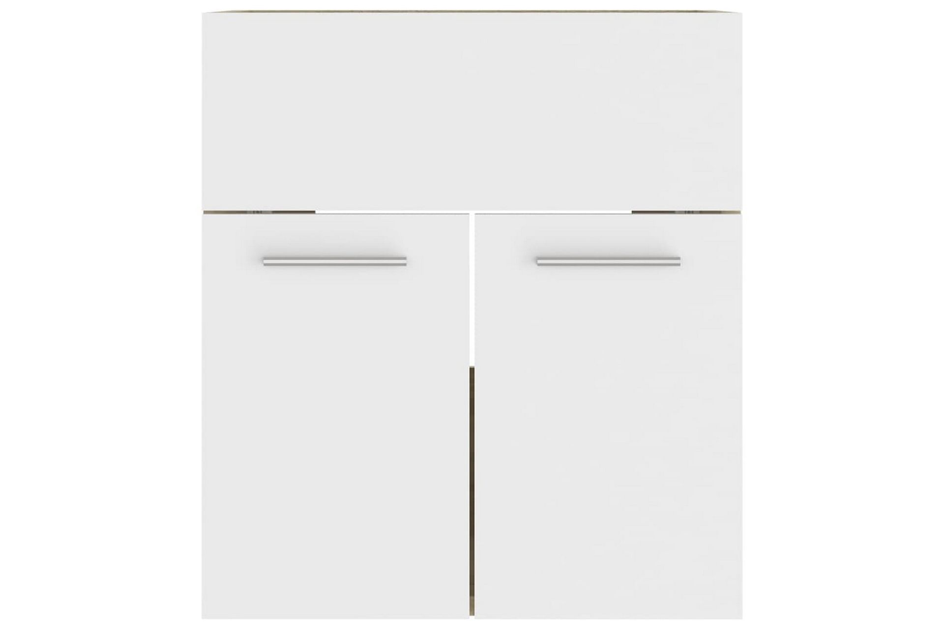 Servantskap med innebygd vask hvit og sonoma eik sponplate - Beige - Hus & oppussing - Kjøkken & bad - Baderom - Baderomsmøbler & baderomsinnredning - Servantskap & kommode