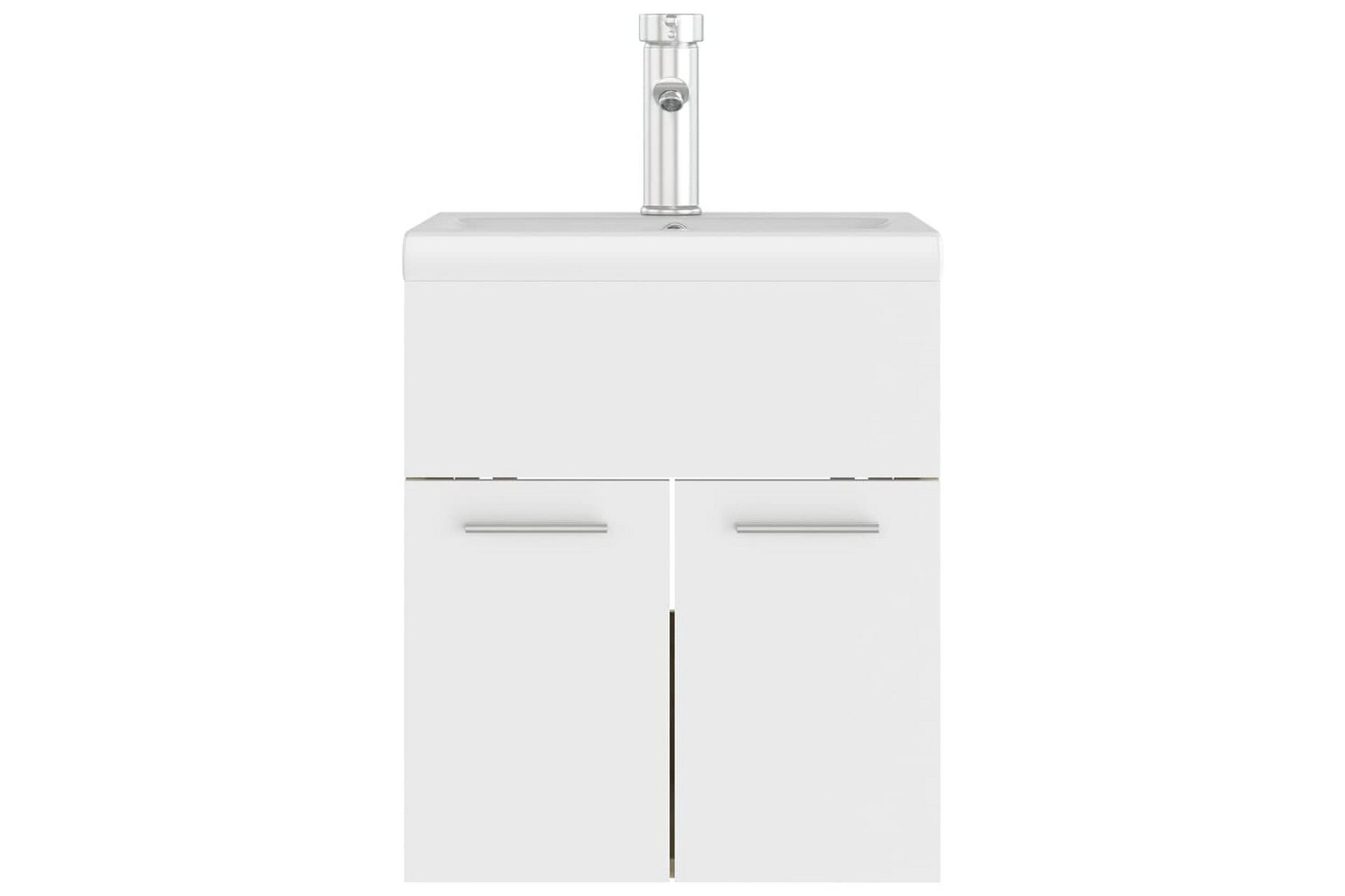 Servantskap med innebygd vask hvit og sonoma eik sponplate - Beige - Hus & oppussing - Kjøkken & bad - Baderom - Baderomsmøbler & baderomsinnredning - Servantskap & kommode