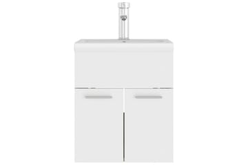 Servantskap med innebygd vask hvit og sonoma eik sponplate - Beige - Hus & oppussing - Kjøkken & bad - Baderom - Baderomsmøbler & baderomsinnredning - Servantskap & kommode