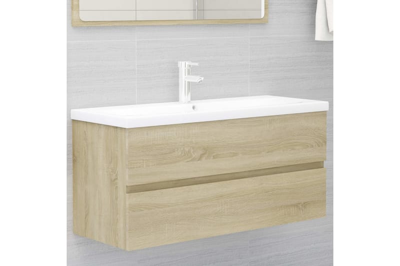 Servantskap sonoma eik 100x38,5x45 cm sponplate - Brun - Hus & oppussing - Kjøkken & bad - Baderom - Baderomsmøbler & baderomsinnredning - Servantskap & kommode