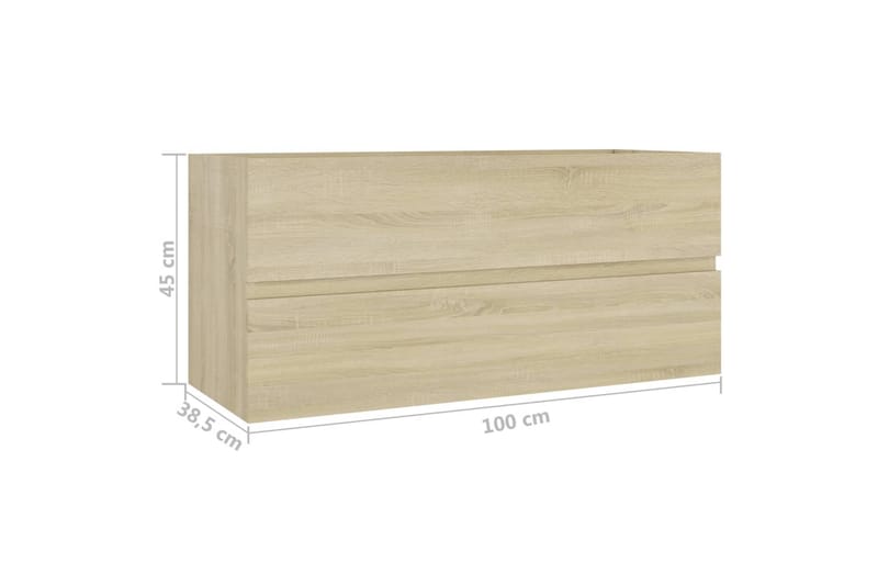 Servantskap sonoma eik 100x38,5x45 cm sponplate - Brun - Hus & oppussing - Kjøkken & bad - Baderom - Baderomsmøbler & baderomsinnredning - Servantskap & kommode