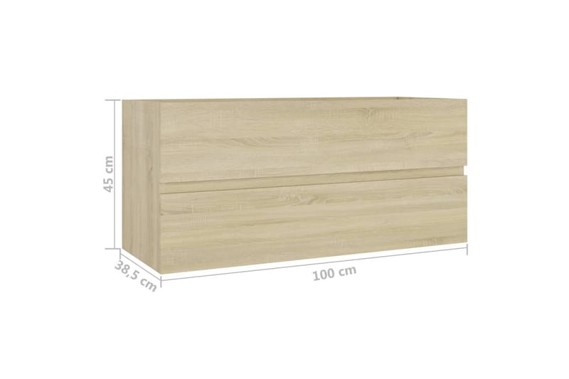 Servantskap sonoma eik 100x38,5x45 cm sponplate - Brun - Servantskap & kommode