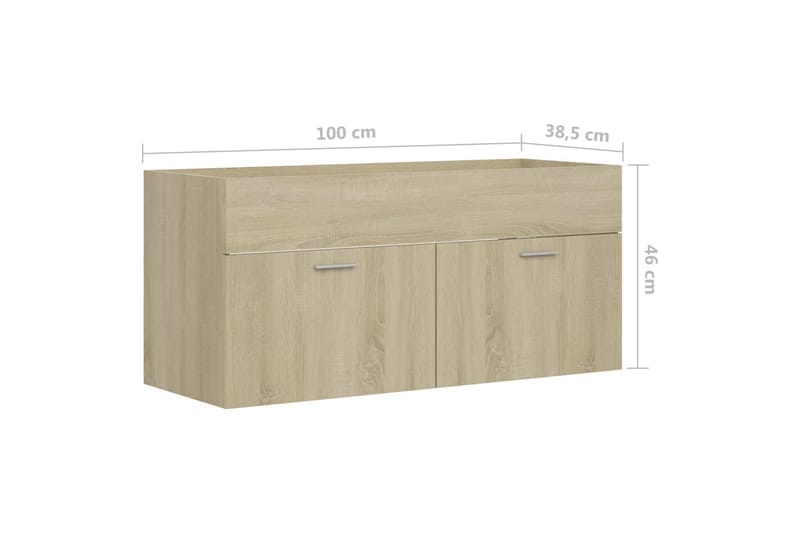 Servantskap sonoma eik 100x38,5x46 cm sponplate - Brun - Servantskap & kommode