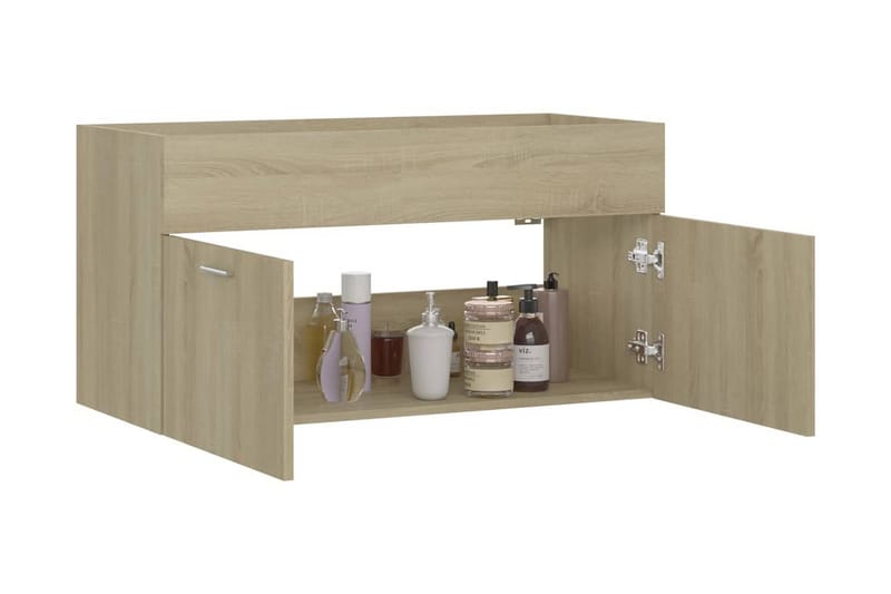 Servantskap sonoma eik 90x38,5x46 cm sponplate - Brun - Hus & oppussing - Kjøkken & bad - Baderom - Baderomsmøbler & baderomsinnredning - Servantskap & kommode