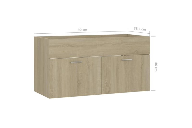 Servantskap sonoma eik 90x38,5x46 cm sponplate - Brun - Hus & oppussing - Kjøkken & bad - Baderom - Baderomsmøbler & baderomsinnredning - Servantskap & kommode