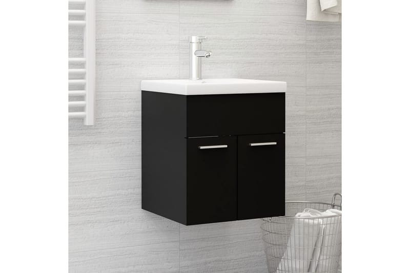 Servantskap svart 41x38,5x46 cm sponplate - Svart - Hus & oppussing - Kjøkken & bad - Baderom - Baderomsmøbler & baderomsinnredning - Servantskap & kommode