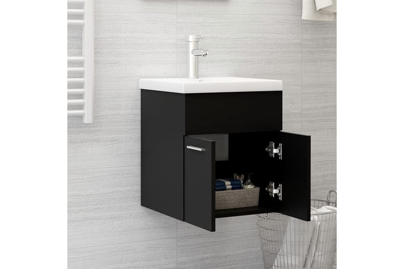 Servantskap svart 41x38,5x46 cm sponplate - Svart - Hus & oppussing - Kjøkken & bad - Baderom - Baderomsmøbler & baderomsinnredning - Servantskap & kommode