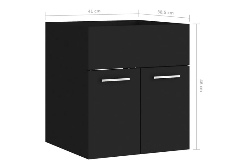 Servantskap svart 41x38,5x46 cm sponplate - Svart - Hus & oppussing - Kjøkken & bad - Baderom - Baderomsmøbler & baderomsinnredning - Servantskap & kommode