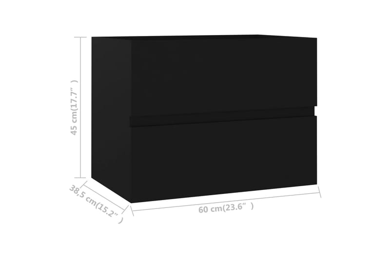 Servantskap svart 60x38,5x45 cm sponplate - Svart - Hus & oppussing - Kjøkken & bad - Baderom - Baderomsmøbler & baderomsinnredning - Servantskap & kommode