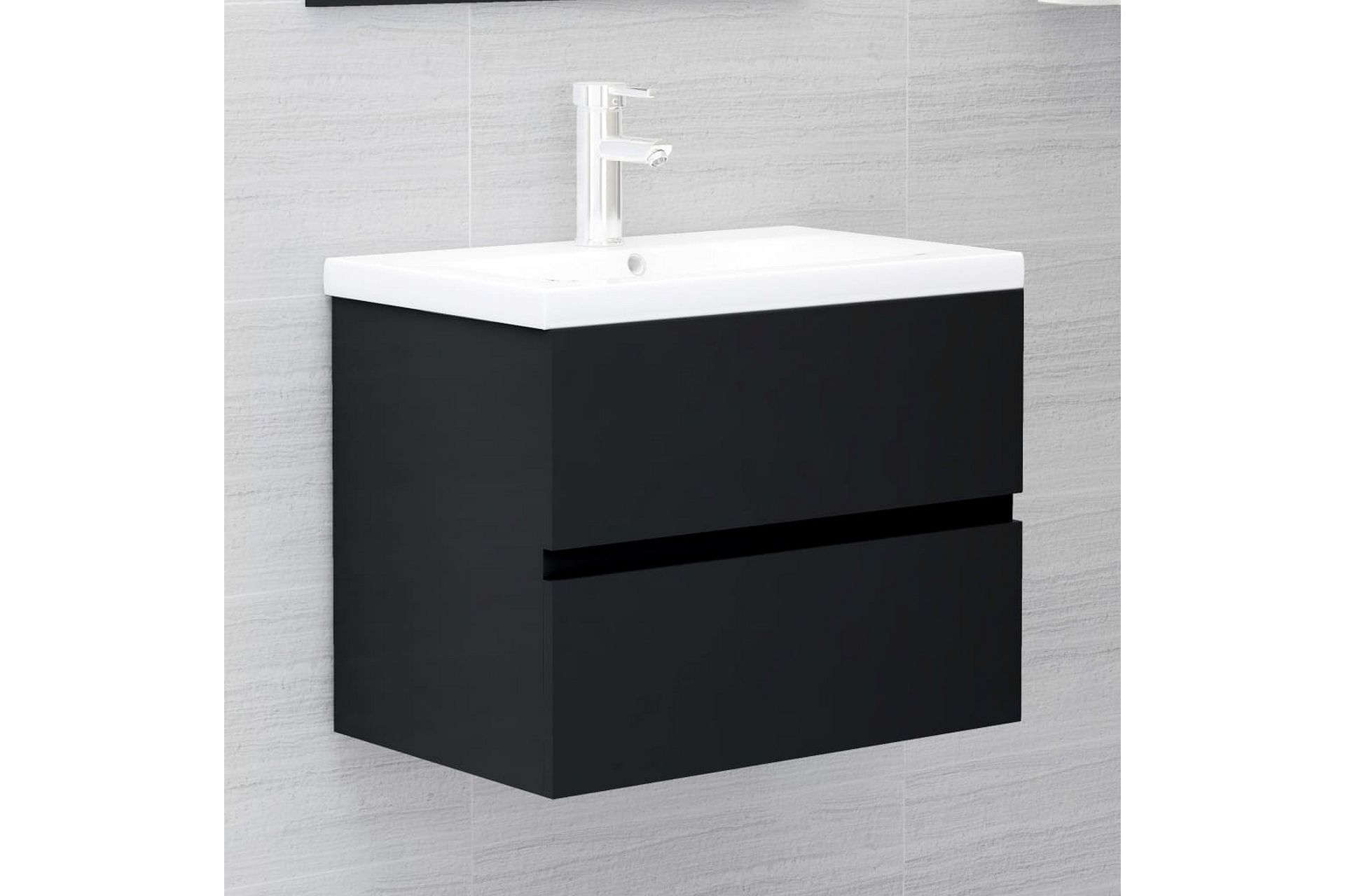 Servantskap svart 60x38,5x45 cm sponplate - Svart - Hus & oppussing - Kjøkken & bad - Baderom - Baderomsmøbler & baderomsinnredning - Servantskap & kommode