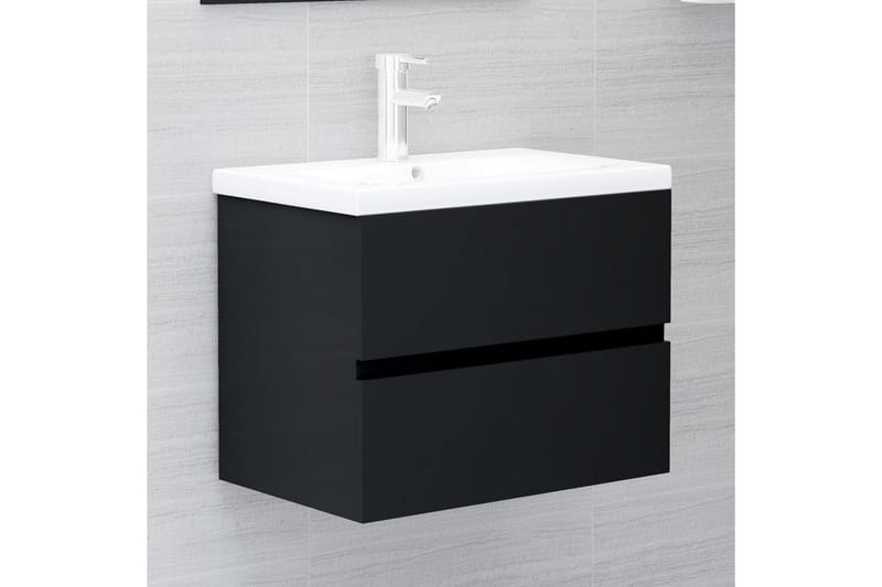 Servantskap svart 60x38,5x45 cm sponplate - Svart - Hus & oppussing - Kjøkken & bad - Baderom - Baderomsmøbler & baderomsinnredning - Servantskap & kommode