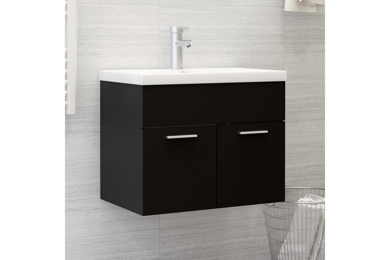 Servantskap svart 60x38,5x46 cm sponplate - Svart - Hus & oppussing - Kjøkken & bad - Baderom - Baderomsmøbler & baderomsinnredning - Servantskap & kommode
