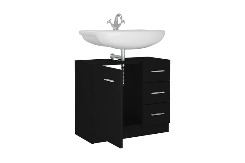 Servantskap svart 63x30x54 cm sponplate - Svart - Hus & oppussing - Kjøkken & bad - Baderom - Baderomsmøbler & baderomsinnredning - Servantskap & kommode