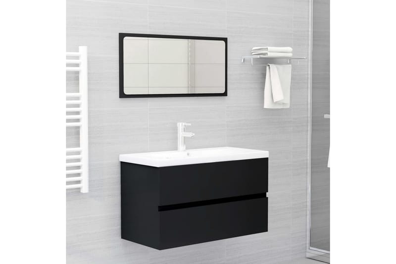 Servantskap svart 80x38,5x45 cm sponplate - Svart - Hus & oppussing - Kjøkken & bad - Baderom - Baderomsmøbler & baderomsinnredning - Servantskap & kommode