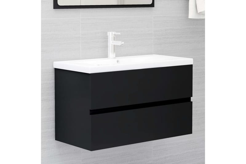 Servantskap svart 80x38,5x45 cm sponplate - Svart - Hus & oppussing - Kjøkken & bad - Baderom - Baderomsmøbler & baderomsinnredning - Servantskap & kommode