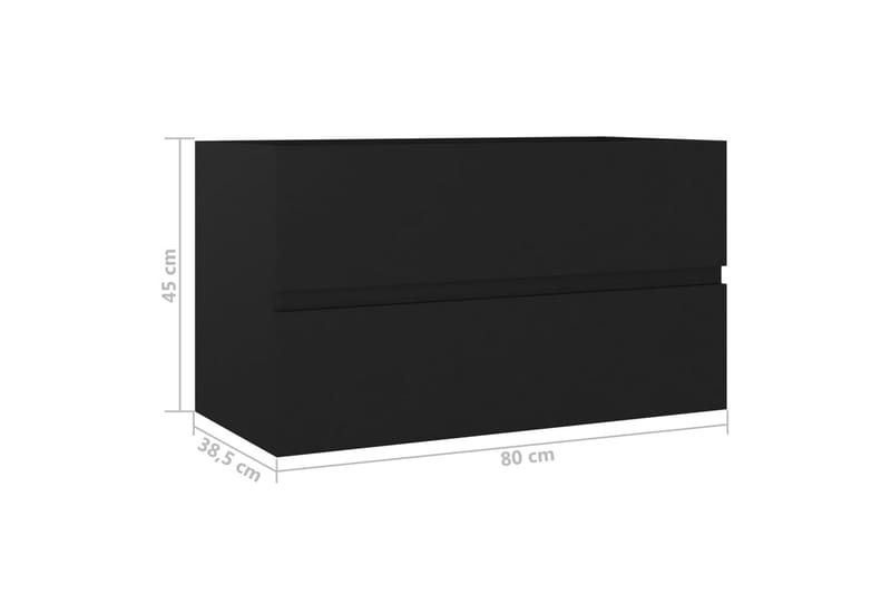 Servantskap svart 80x38,5x45 cm sponplate - Svart - Hus & oppussing - Kjøkken & bad - Baderom - Baderomsmøbler & baderomsinnredning - Servantskap & kommode