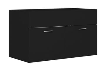 Servantskap svart 80x38,5x46 cm sponplate - Svart - Hus & oppussing - Kjøkken & bad - Baderom - Baderomsmøbler & baderomsinnredning - Servantskap & kommode