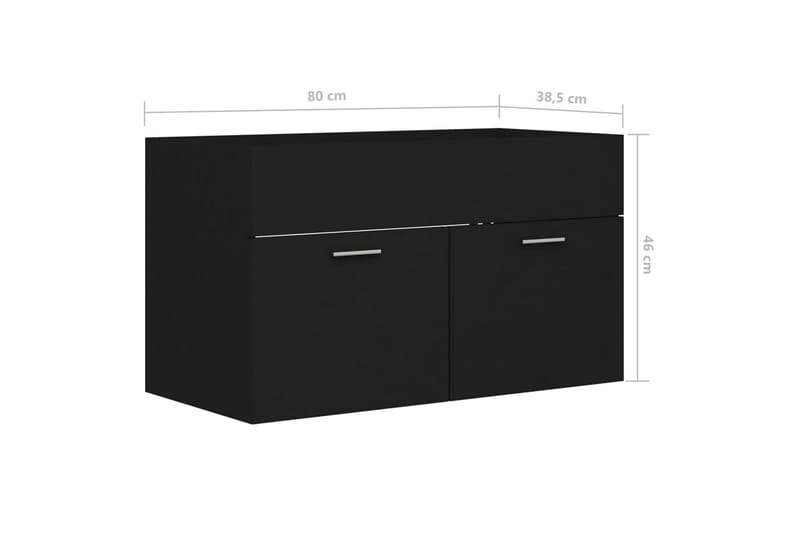 Servantskap svart 80x38,5x46 cm sponplate - Svart - Hus & oppussing - Kjøkken & bad - Baderom - Baderomsmøbler & baderomsinnredning - Servantskap & kommode