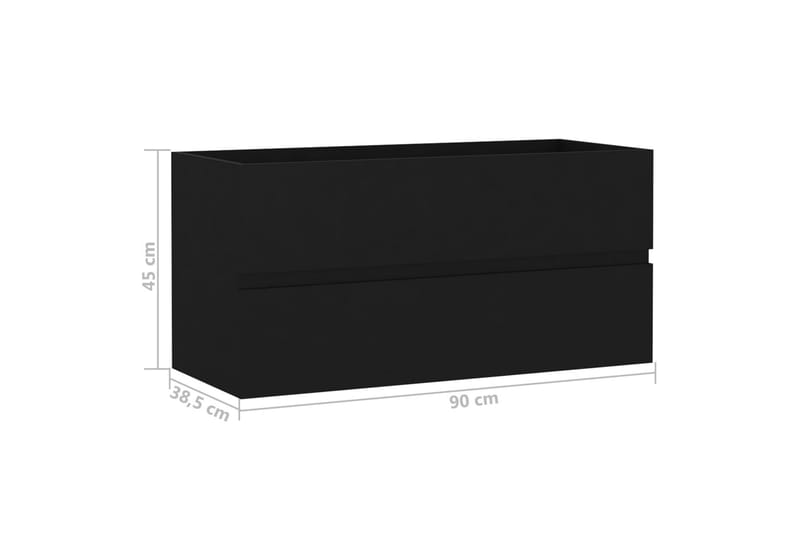 Servantskap svart 90x38,5x45 cm sponplate - Svart - Servantskap & kommode