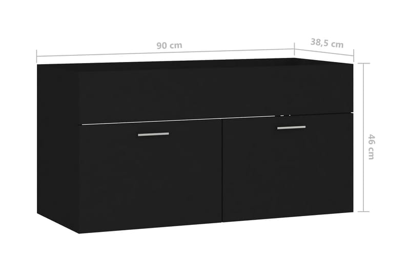 Servantskap svart 90x38,5x46 cm sponplate - Svart - Servantskap & kommode