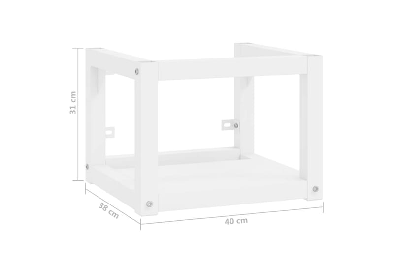 Vegghengt servantramme for bad hvit 40x38x31 cm jern - Hvit - Servantskap & kommode