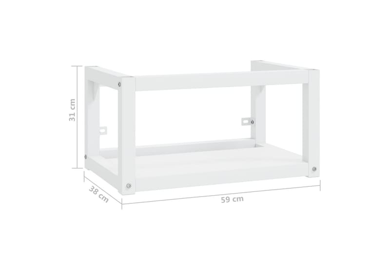 Vegghengt servantramme for bad hvit 59x38x31 cm jern - Hvit - Hus & oppussing - Kjøkken & bad - Baderom - Baderomsmøbler & baderomsinnredning - Servantskap & kommode