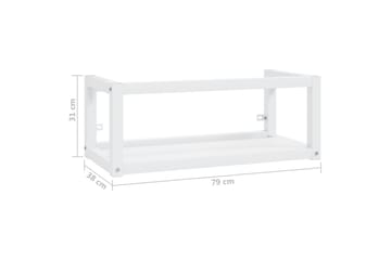 Vegghengt servantramme for bad hvit 79x38x31 cm jern - Hvit - Hus & oppussing - Kjøkken & bad - Baderom - Baderomsmøbler & baderomsinnredning - Servantskap & kommode