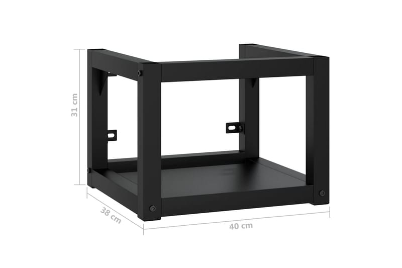 Vegghengt servantramme for bad svart 40x38x31 cm jern - Svart - Hus & oppussing - Kjøkken & bad - Baderom - Baderomsmøbler & baderomsinnredning - Servantskap & kommode
