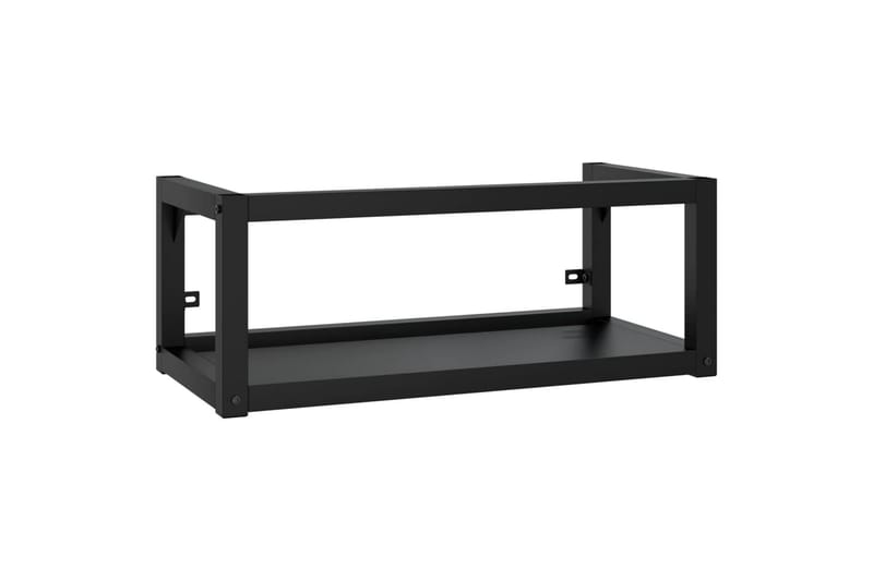 Vegghengt servantramme for bad svart 79x38x31 cm jern - Svart - Hus & oppussing - Kjøkken & bad - Baderom - Baderomsmøbler & baderomsinnredning - Servantskap & kommode