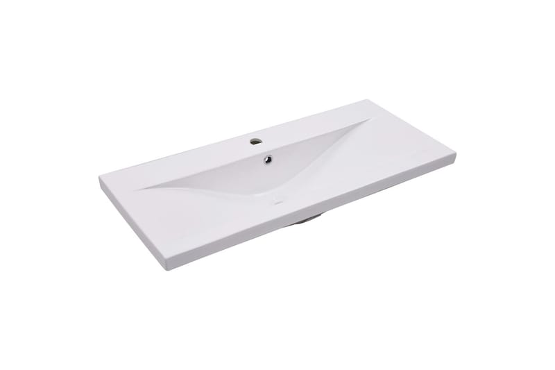 Servantskap med innebygd vask hvit og sonoma eik sponplate - Beige - Hus & oppussing - Kjøkken & bad - Baderom - Baderomsmøbler & baderomsinnredning - Servantskap & kommode