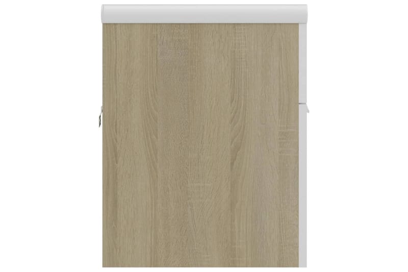 Servantskap med innebygd vask hvit og sonoma eik sponplate - Beige - Hus & oppussing - Kjøkken & bad - Baderom - Baderomsmøbler & baderomsinnredning - Servantskap & kommode