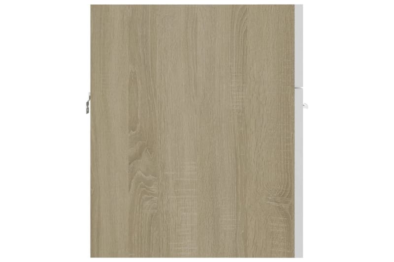Servantskap med innebygd vask hvit og sonoma eik sponplate - Beige - Hus & oppussing - Kjøkken & bad - Baderom - Baderomsmøbler & baderomsinnredning - Servantskap & kommode
