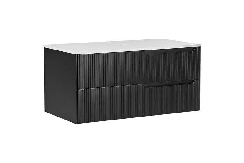 Servantskap Quintela Sort, Hvit, 100x52x48 cm - Sort, Hvit, 100x52x48 cm - Hus & oppussing - Kjøkken & bad - Baderom - Baderomsmøbler & baderomsinnredning - Baderomsskap