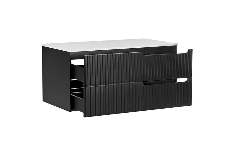 Servantskap Quintela Sort, Hvit, 100x52x48 cm - Sort, Hvit, 100x52x48 cm - Hus & oppussing - Kjøkken & bad - Baderom - Baderomsmøbler & baderomsinnredning - Baderomsskap