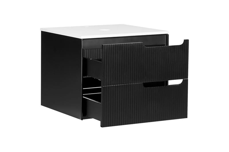 Servantskap Quintela Sort, Hvit, 60x52x48 cm - Sort, Hvit, 60x52x48 cm - Hus & oppussing - Kjøkken & bad - Baderom - Baderomsmøbler & baderomsinnredning - Baderomsskap